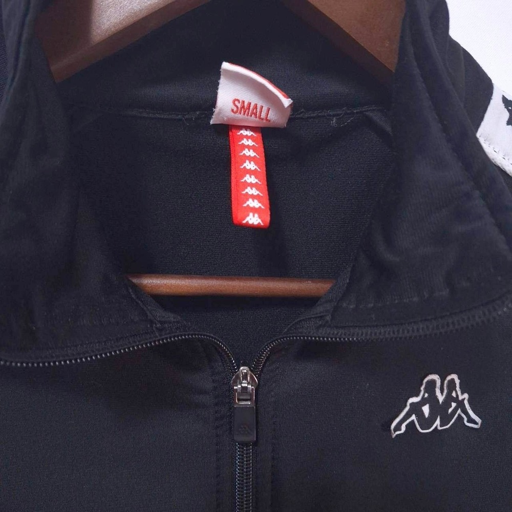 Kappa Track Jacket‎ Full Zip Black White Logo Tape Athleisure Womens S Retro - Picture 4 of 11